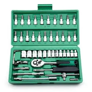 Fashion - TOP 1 TEKIRO 1/4 INCH SOCKET SET PLASTIK 46 PCS /KUNCI SOCK SET / SOCKET SET / TOOLS - ALAT PERBAIKAN ELEKTRONIK LENGKAP | Kekinian