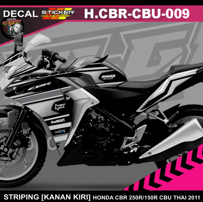 (cod) STIKER MOTOR HONDA CBR 250 CBU DECAL STRIPING VARIASI KEREN 2