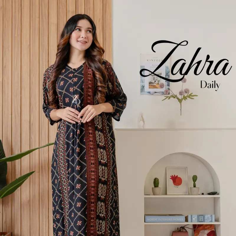 ZAHRA DAILY | Daster Motif Terbaru Lengan 3/4 Katun Rayon Premium 8