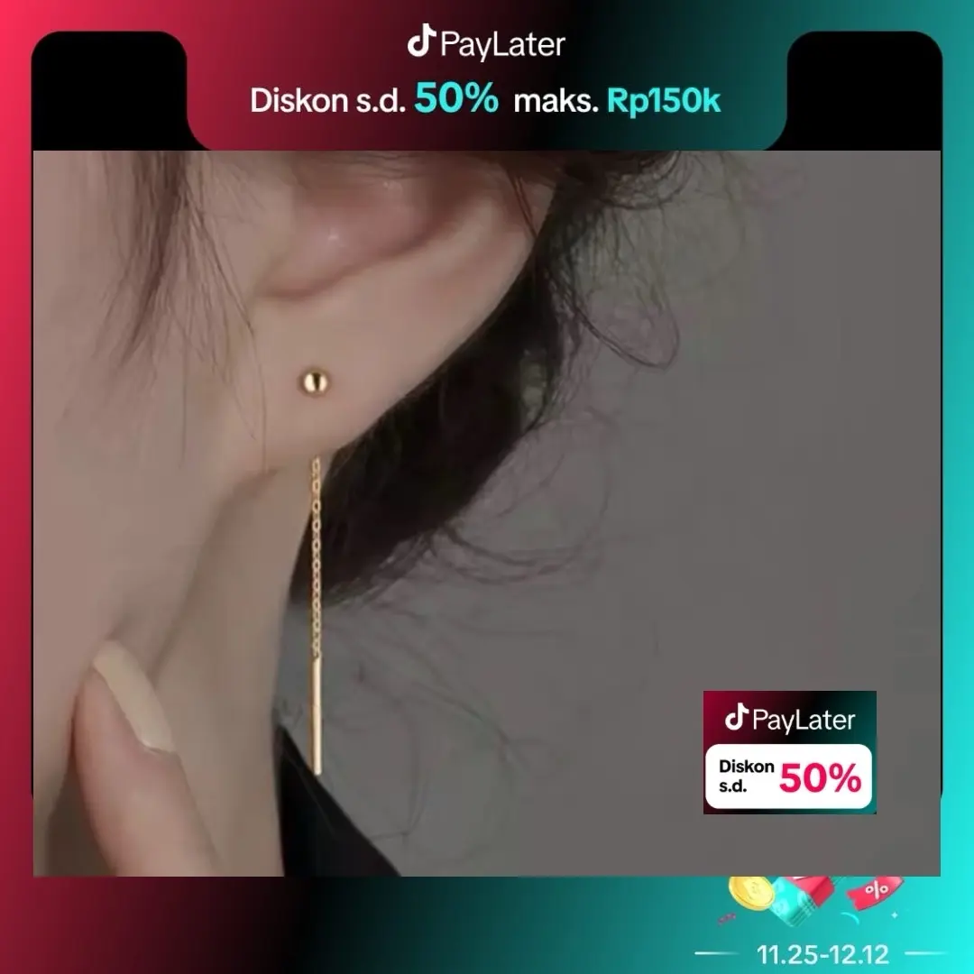 Clue Xuping - Aksesories Anting Stainless Juntai Korea Style Wanita N050922197 Gold Perhiasan Titanium Earrings anting anting panjang anting titanum