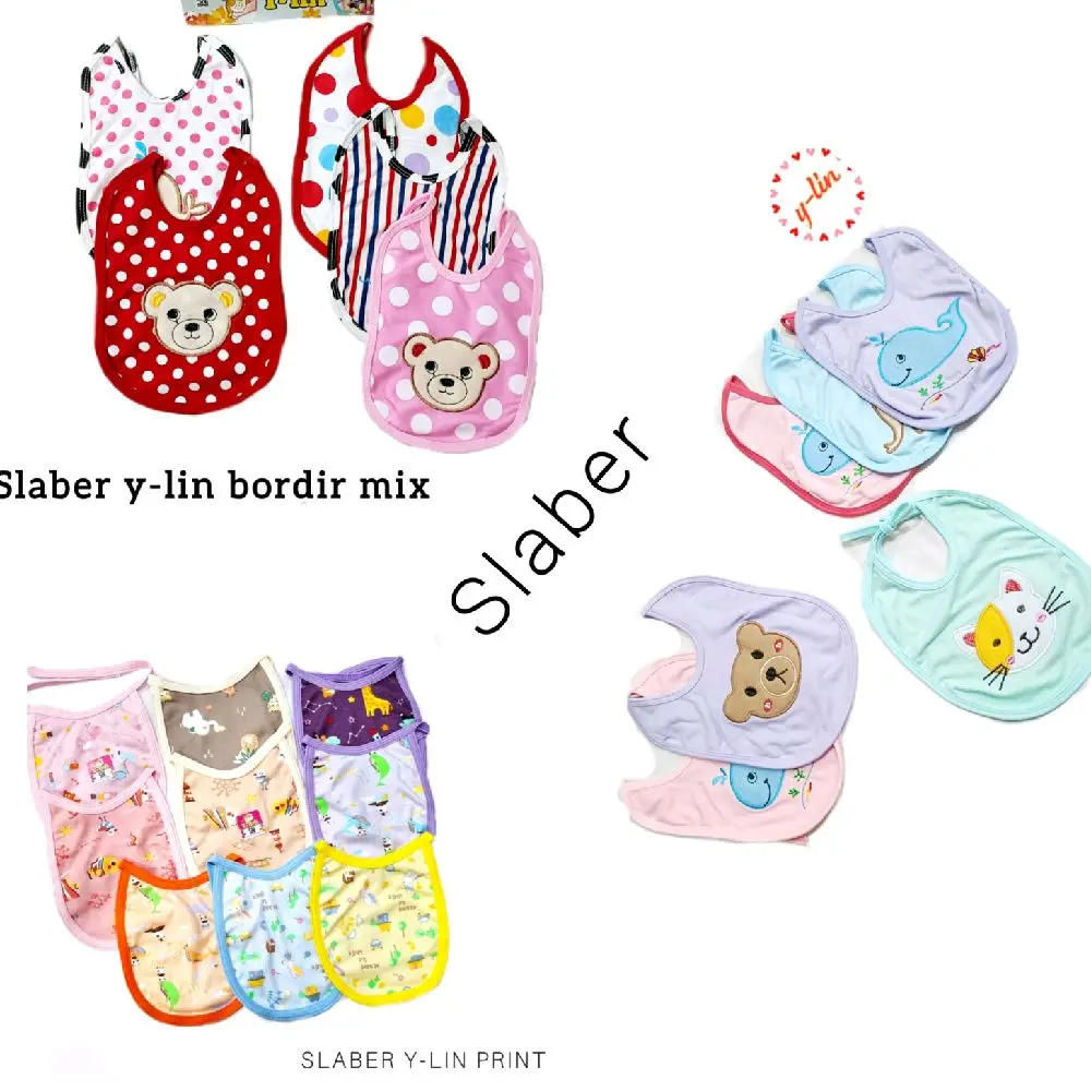 Slaber bayi Y-Lin Bordir / Full Print Mix Besar dan Kecil
