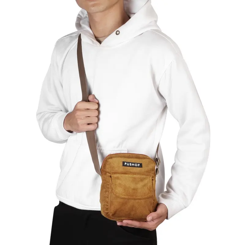 Pushop Authentic - Tas Selempang NOUYA - Mini Slingbag Uniseks Tas Pria Wanita Corduroy Polos 4