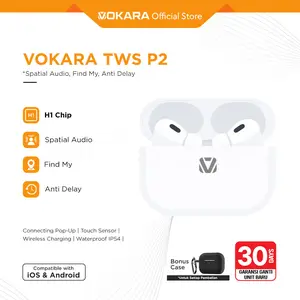 VOKARA P2 TWS Wireless Bluetooth | H2 Chip | Free Silicone Case | MagSafe Charging Case