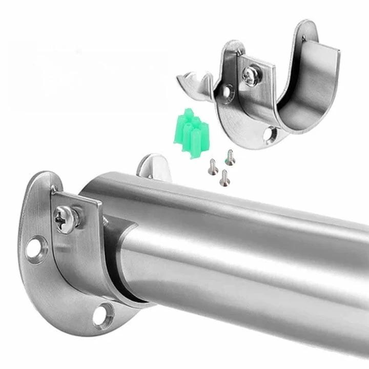 Giá đỡ thanh treo quần áo inox giá đỡ mặt bích inox kệ đỡ ống tròn
