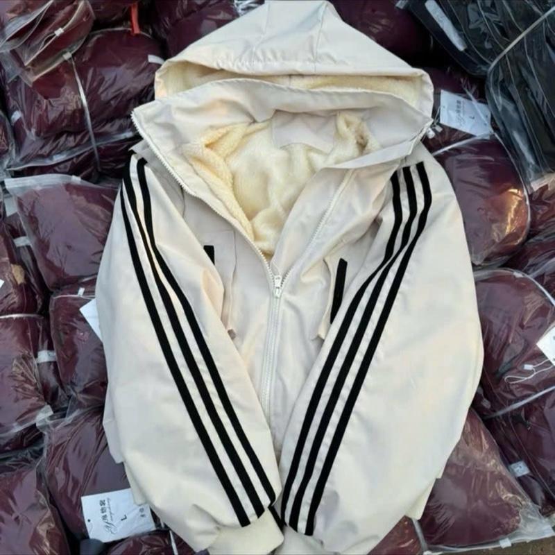  Áo khoác Bomber gió 2 lớp Lót Lông kẻ sọc túi hộp thể thao khánh nước có dây rút dưới 