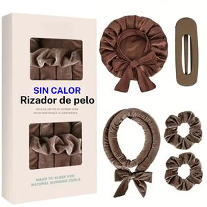 Set de rizador sin calor, Despierta con Rizos Naturales, Diseño Sencillo Resaltando 'sin Calor' y 'Rizos Naturales del Sueño', Paquete Individual
