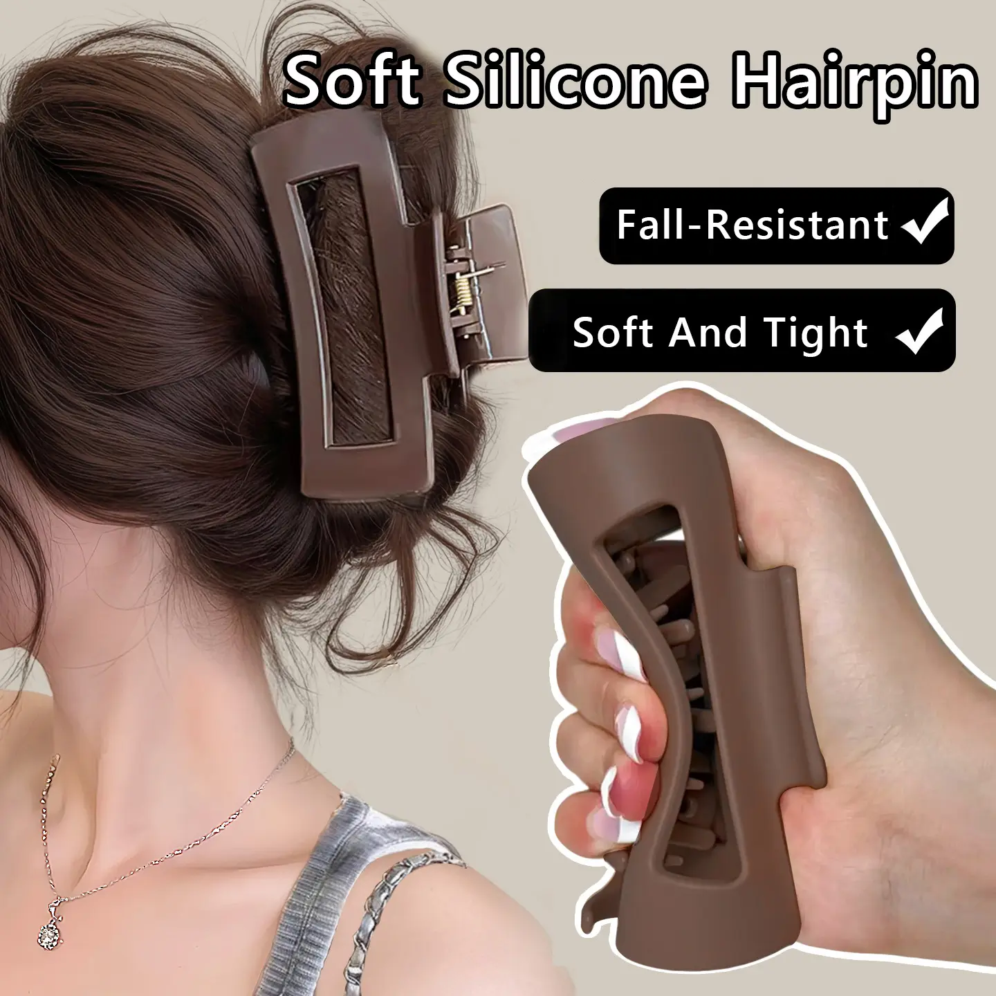 New Fashion Soft Silicone Hairclip High-End Anti-Fall Shark Clips ...