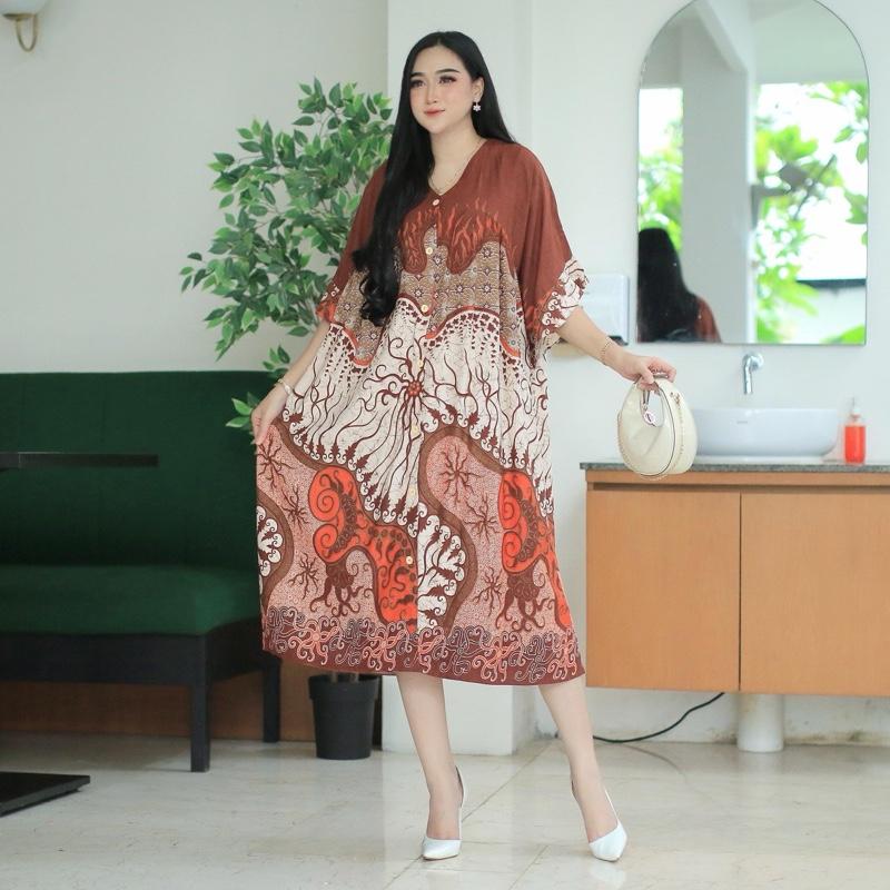 Daster Starla Ld 140 Pj 115 Busui Friendly Rayon Premium by Jessa - Dress, Pendek, Kancing, Wanita, Motif, Bumil, Panjang, Tidur, Katun 3