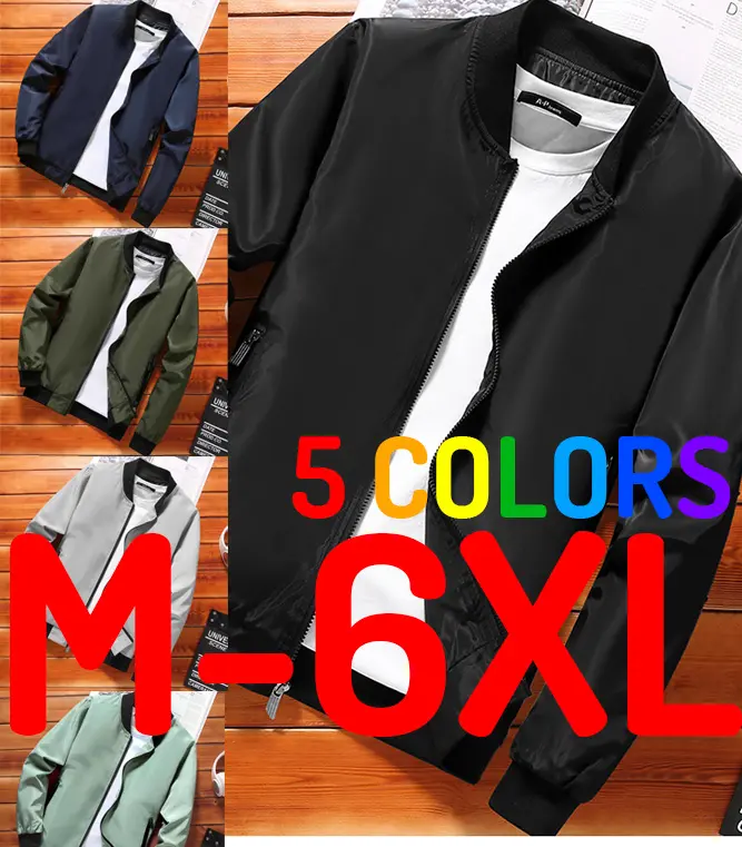 [READY STOCK] Men Casual Outing Motor Rider Cool Bomber Jacket Plus Size Outerwear M - 6XL