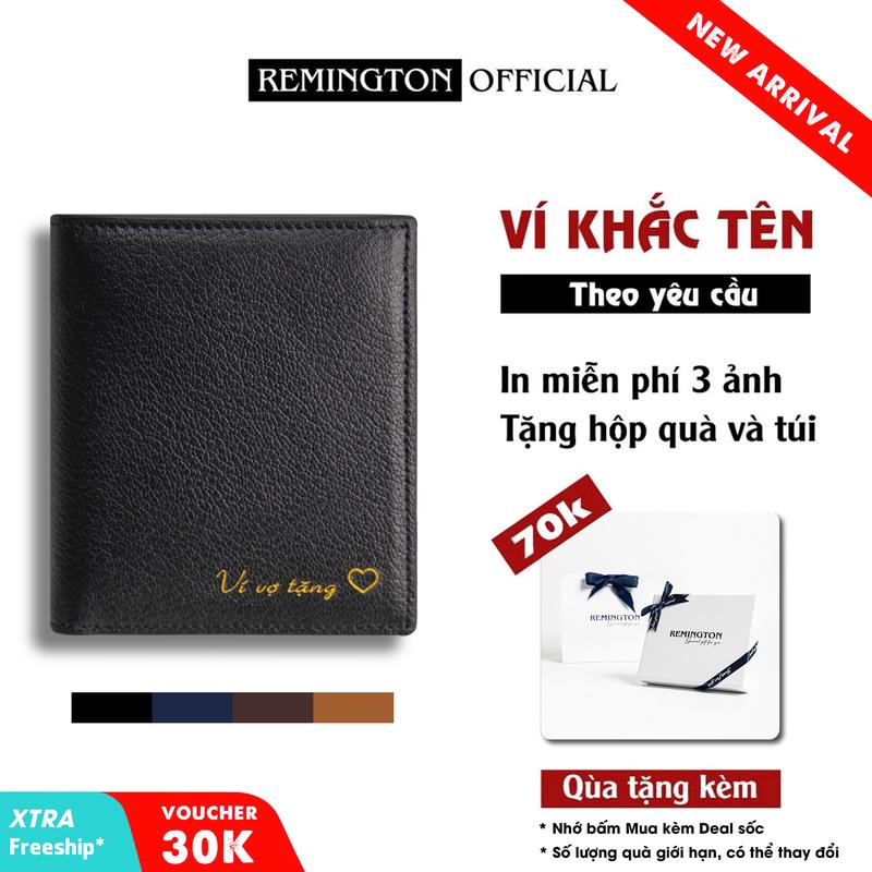 [ Fullbox Đã Gói Quà ] Ví khắc tên theo yêu cầu Remington Godwin đứng fullbox miễn phí in 3 ảnh và tặng kèm hộp, túi giấy làm quà tặng