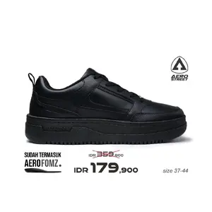 Aerostreet 37-44 brooklyn hitam - sepatu sneakers kasual Casual / BaCk tO ScHoOl