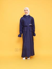 Gambar OSEAL Jas Hujan Wanita Gamis Muslimah Jumbo Full Seal Althea Series Navy - Kuning, Allsize dari Oseal Rainwear Kab. Bandung 1 Tokopedia