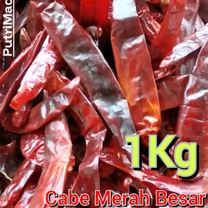 1KG CABE MERAH BESAR KERING TIDAK PEDAS murah Merah Food