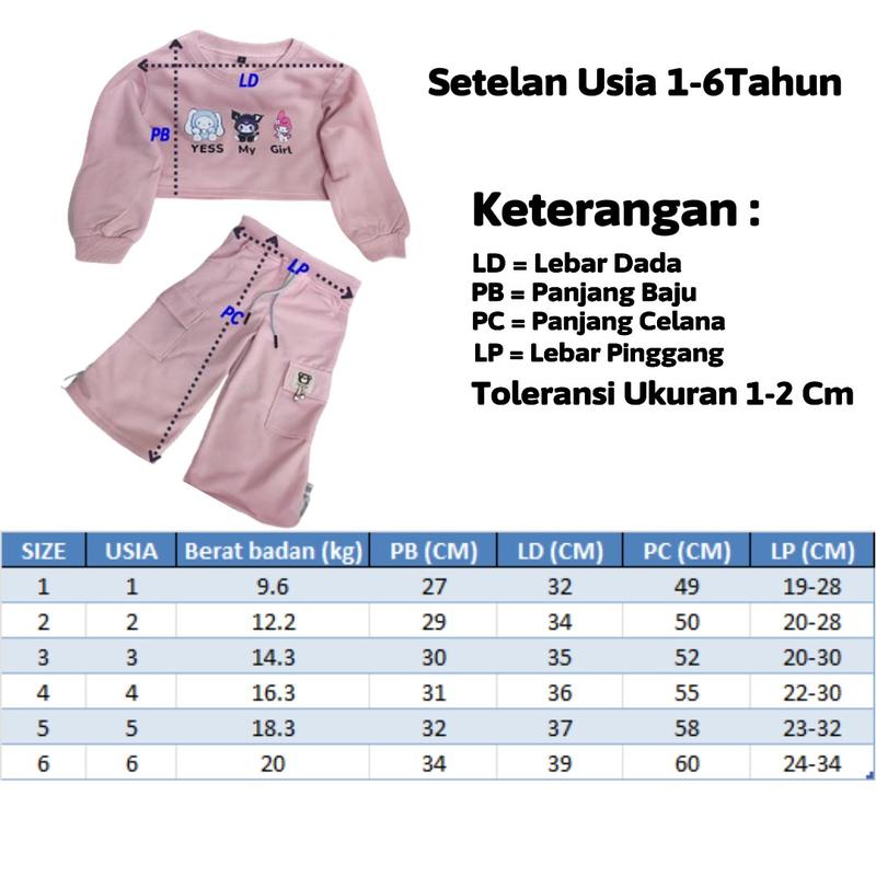 Product Introduction of Masyken Setelan Sweater Anak Perempuan Crop Top Usia 1-6 Tahun Bayi Parsel TPE Beige 0