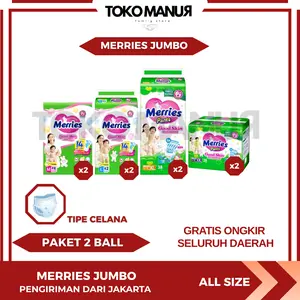 Merries Jumbo Pants Good Skin 2 Ball - Celana Popok Bayi Nyaman & Absorbsional - Pengiriman Dari Jakarta - Diskon 20%