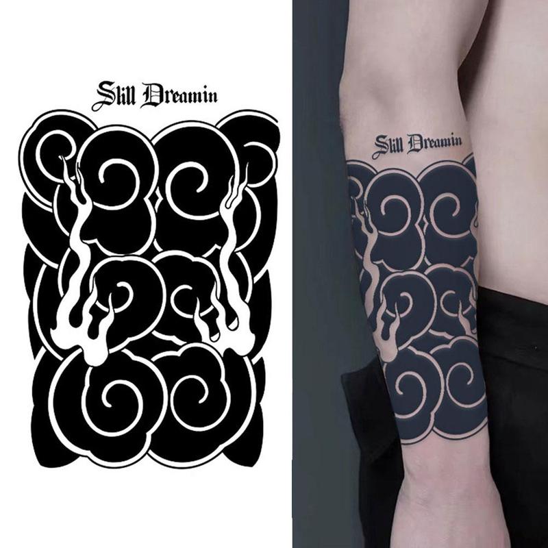 Product Introduction of Juice Herbal Tattoo Stickers Semi-permanent Wash Do Not Fall Off Waterproof Non-reflective Japanese Old Traditional Cherry Blossom Arm Koi Fish Male 57