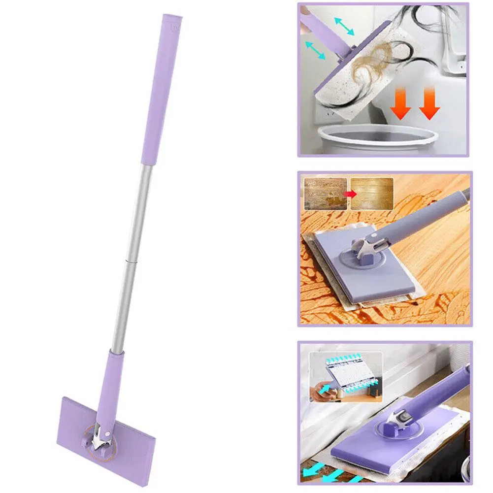 Automatic Cloth Changing Mini Mop Squeeze Flat Tissue Mop Suitable For Both Wet And Dry Mopping S4L5