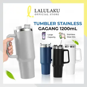 Tumbler Gagang Jumbo Stainless Steel Botol Air minum Pegangan Jumbo 1200ml