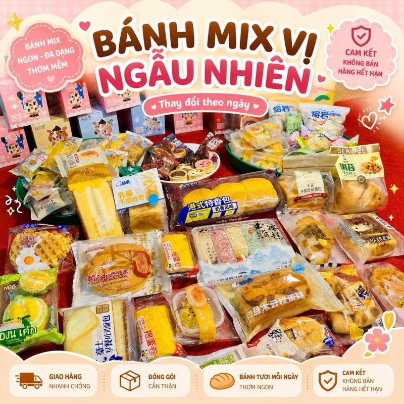 Bánh mix nội địa Trung - Ăn Vặt food bánh bông lan tươi - Bánh siêu mềm mix vị
