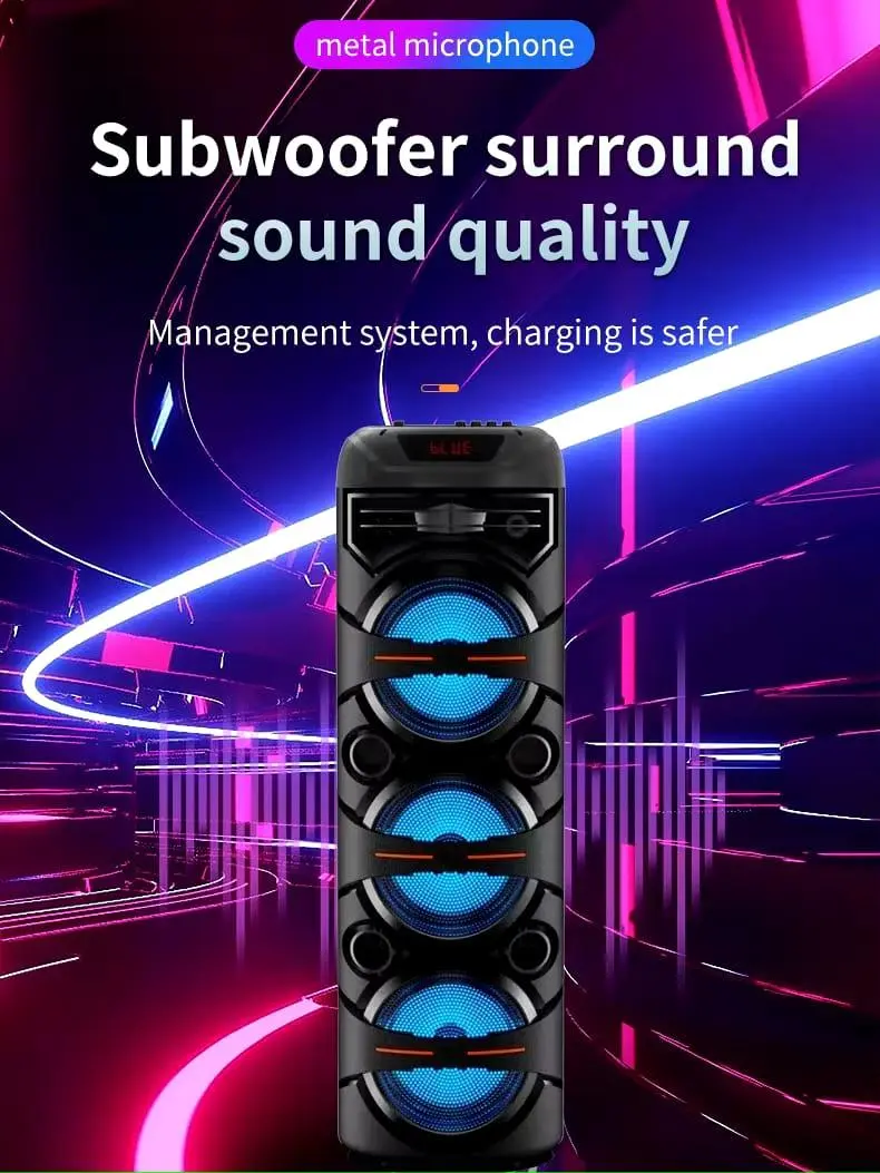 POCOSTAR 8.5inci Speaker Karaoke Bluetooth Besar Super Bass Portable SZ8333 With Microphone Wireless