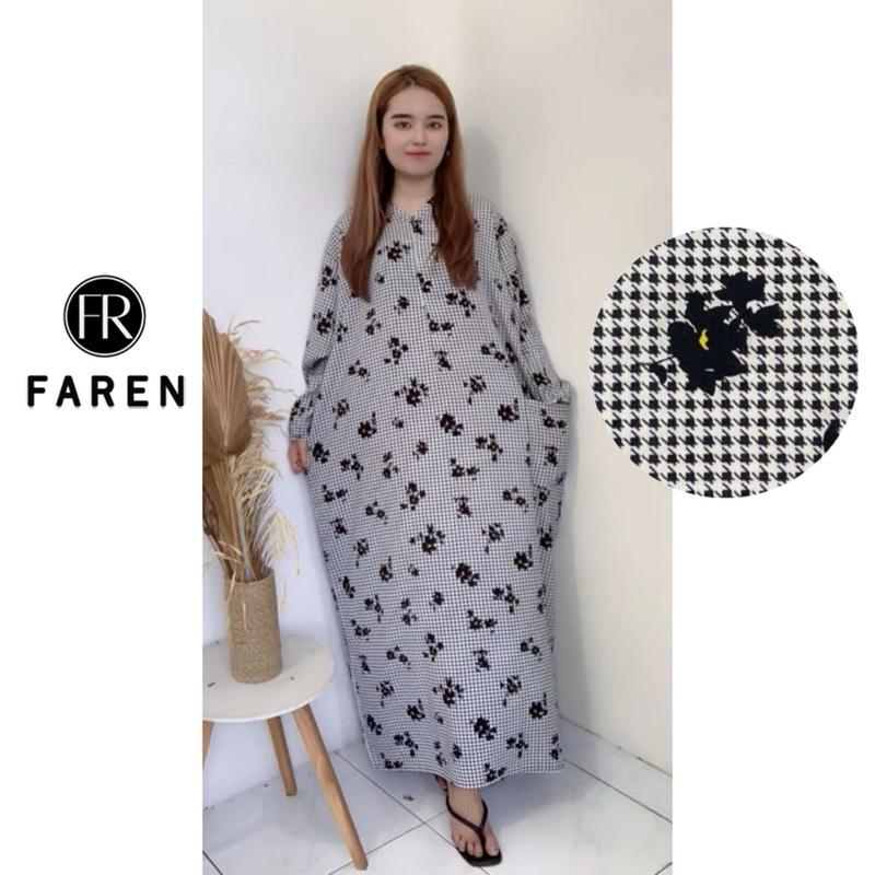 Daster Faren - Gamis Busui Panjang  Muslim Jumbo Dress Rayon Motif Kekinian Wanita 2