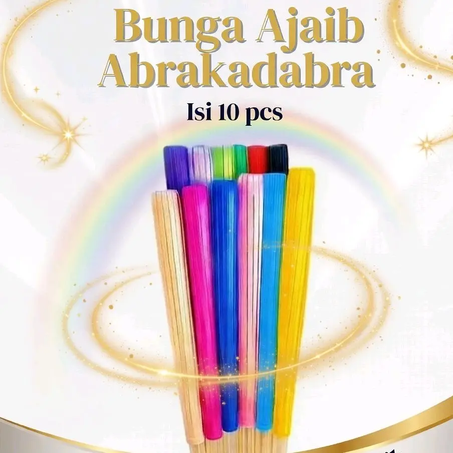 abrakadabra Viral Bunga Magic isi 10 Pcs Viral Bunga Sedotan Ide Jualan Murah untuk hiasan,lebaran,mainan,Pesta , Acara dll