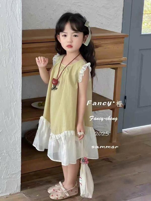 [VHH065] Quần áo trẻ em, Set váy  kèm vòng cổ QCCC loại 1 chất tơ mềm mát, nhẹ phong cách dễ thương cho bé gái 0