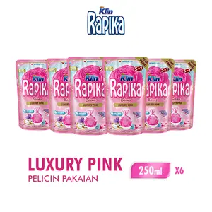 Rapika Biang Pewangi Pakaian Luxury Pink Pouch 250ml x6 Rapika Biang Pewangi Pakaian Luxury Pink Pouch 250ml x6