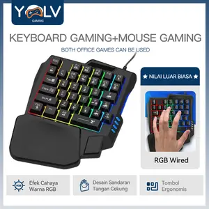 Keyboard Gaming Ergonomis Desain Lengkung Sesuai Bentuk Tangan 35 Keys RGB Buat Maraton Game Tanpa Capek Hadiah untuk Gamers