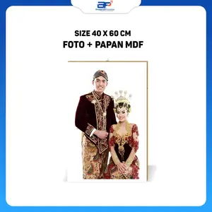 [BISA COD] CETAK FOTO 16R JUMBO UKURAN 40X60CM + BINGKAI PAPAN KAYU MDF WALLDECOR HIASAN DINDING / DEKORASI WEDDING / AESTHETIC / PREWEDDING