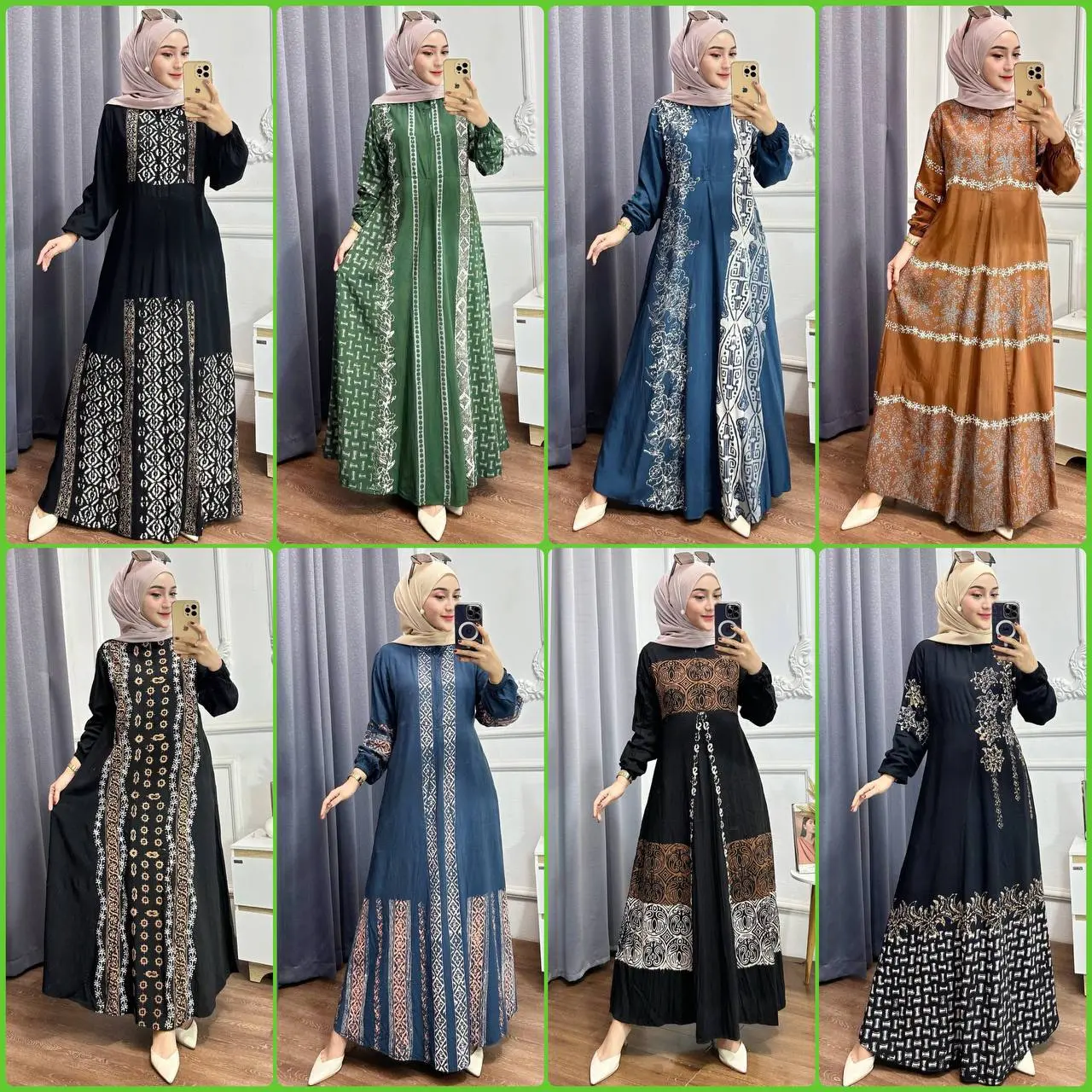 Gamis Rayon Twill Pekalongan Home Dress Busui Jumbo Gamis Terbaru 2024 Batik Usman Muslim Motif Syari