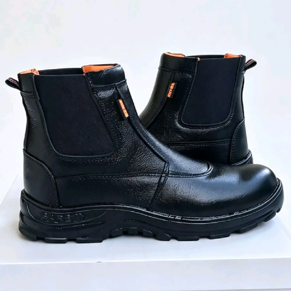 KING'CIO SAFETY, Sepatu safety pria Elastik, Sepatu Boots Safety, Sepatu kerja proyek, Sepatu Safety kulit asli