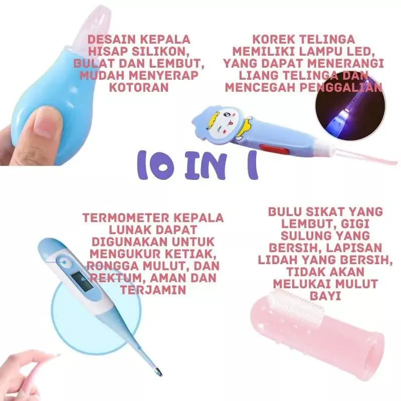 Doly- Health Care kit bayi newborn isi 10pcs dan 6pcs isi Nail ,Gunting,Sisir,kikir kuku,sikat kepala 4