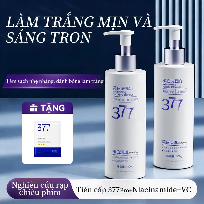 【Đơn từ 118K tặng mặt nạ 377】Sữa Rửa Mặt 377 – Làm Sáng Da, Giảm Thâm Nám & Kiểm Soát Dầu