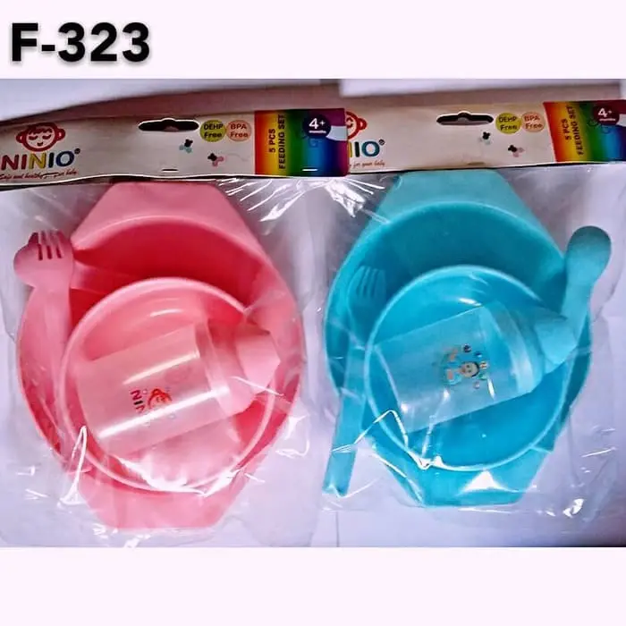 Ninio Set Tempat Makan Bayi 5in1 | Isi 5 pcs Peralatan Makan Bayi 3