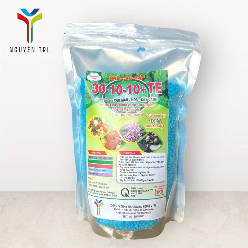  Phân bón NPK 30-10-10 +TE cho cây rau màu hoa cây cảnh đẻ nhánh bung chồi nhú đọt 