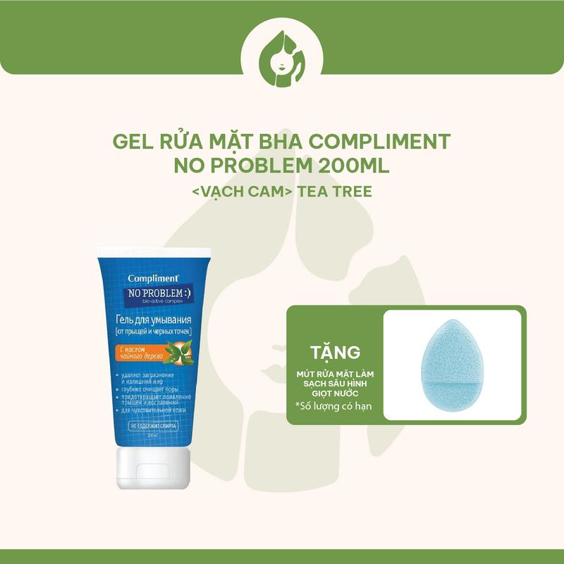 [GIÁ ĐỘC QUYỀN TRONG LIVESTREAM ] Gel rửa mặt BHA Compliment No Problem 200ml