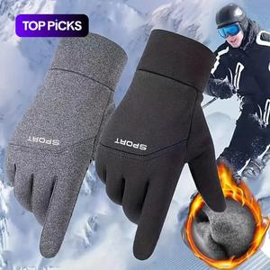 冬用グローブ - タッチスクリーン対応、防風防水、サイクリングやドライビングに最適な暖かいグローブ、男女兼用アウトドアスポーツ用、男性へのバレンタインデーギフトに最適