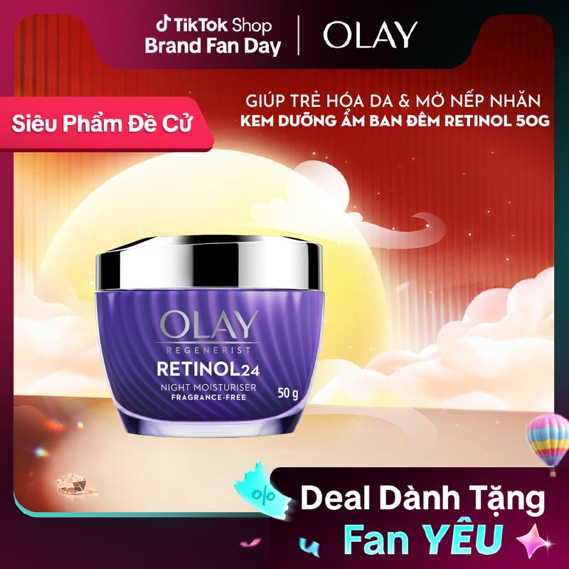 Kem Dưỡng Ẩm Ban Đêm OLAY RETINOL24 Giúp Trẻ Hóa Da & Mờ Nếp Nhăn 50G