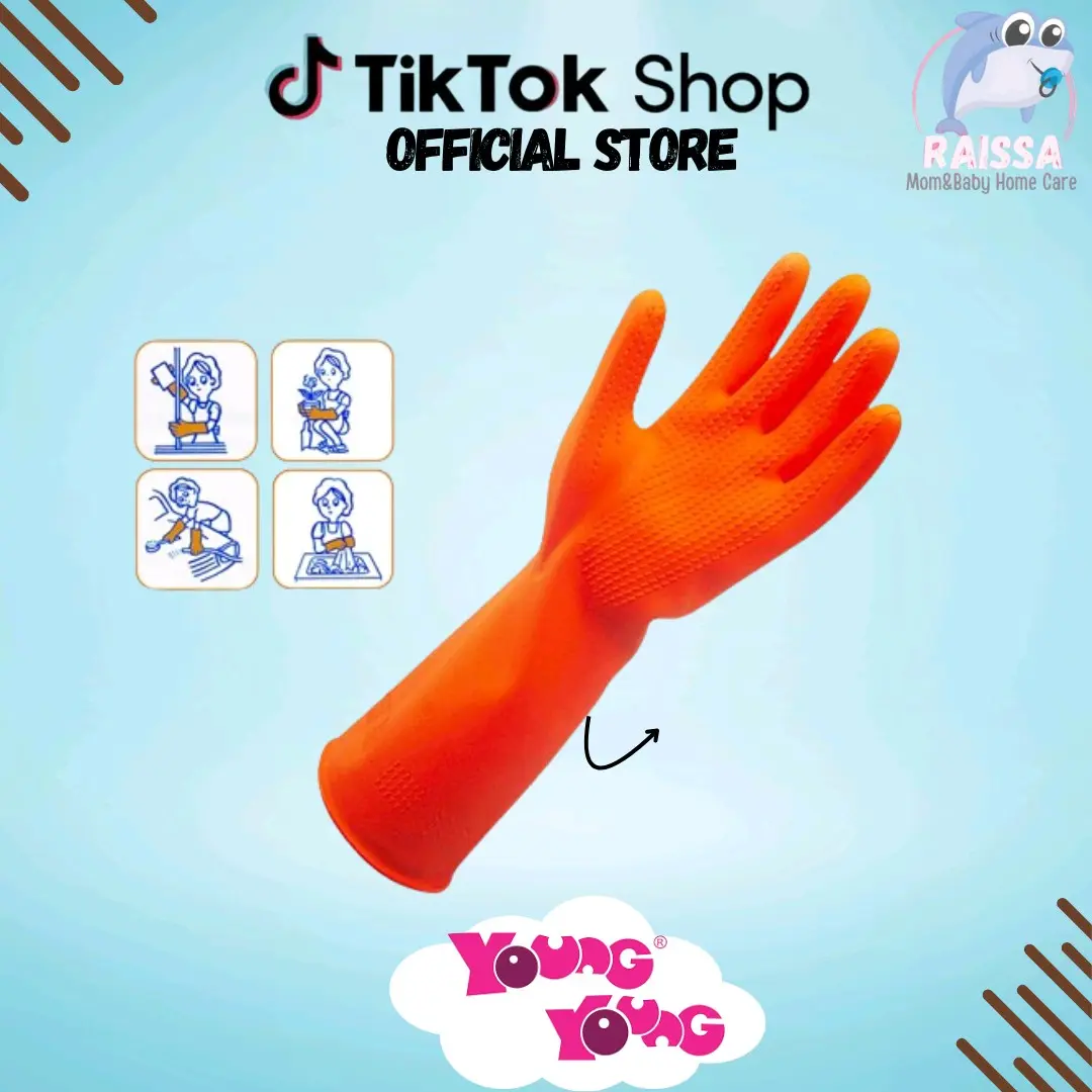 Sarung Tangan Alergi Young Young Orange untuk Ibu Rumah Tangga/Industri - Cleaning Karet