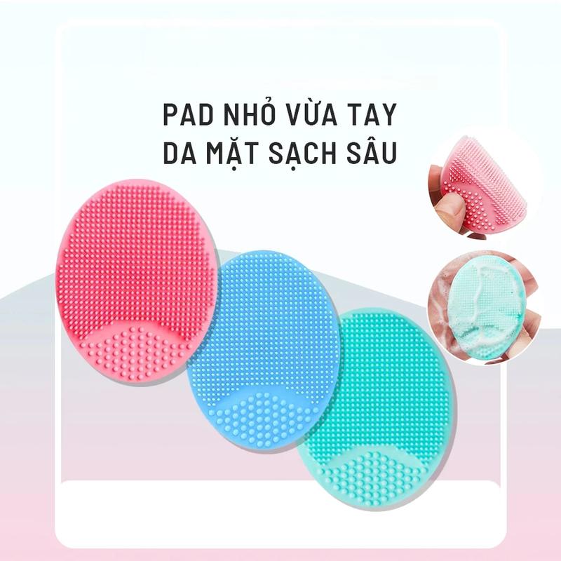 Pad Rửa Mặt Silicone Neon Pink Làm Sạch Da Loại Bỏ Bụi Bẩn
