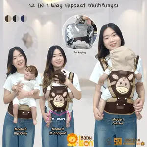 5in1 Way Gendongan Hipseat Bayi BABY LEON Gendongan Depan Anak Multifungsi Gendongan Anti Capek Baby Carrier Gendongan Multifungsi Gendongan Carrier Bayi BY-60-GB bunda dudukan