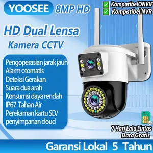 CCTV Yoosee 8MP Dual Kamera 4G PTZ 355° Penglihatan Malam Penuh Warna Inframerah IP66 Tahan Air