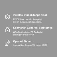 Chat Link Adapter Jual TP-Link Archer TX20U Nano AX1800 Nano Wi-Fi 6 Wireless USB Adapter ...