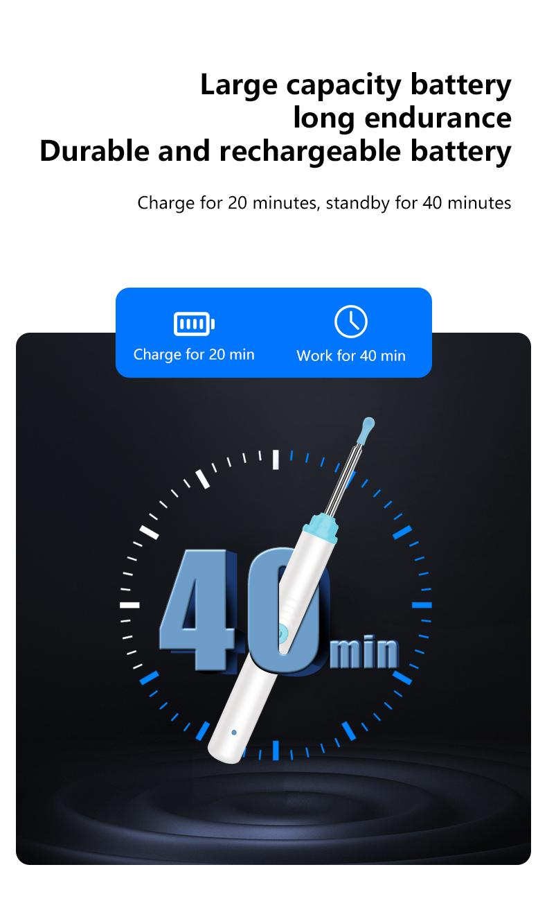 Product Introduction of Silicone Ear Hygiene Set, HD Visual Earwax Removal Tool with Camera, 1296P HD Camera Ear Cleaner, Compatible with iPhone and Android Phones, Springtok, Spring Gift Set 9