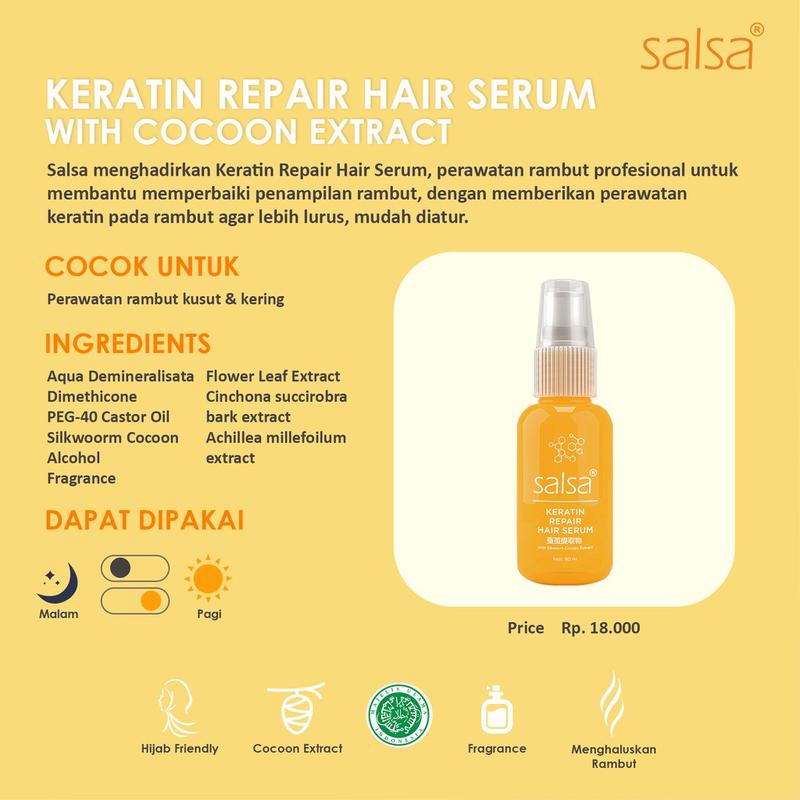 Salsa Hair Serum Spray 80ml/Serum Rambut 6