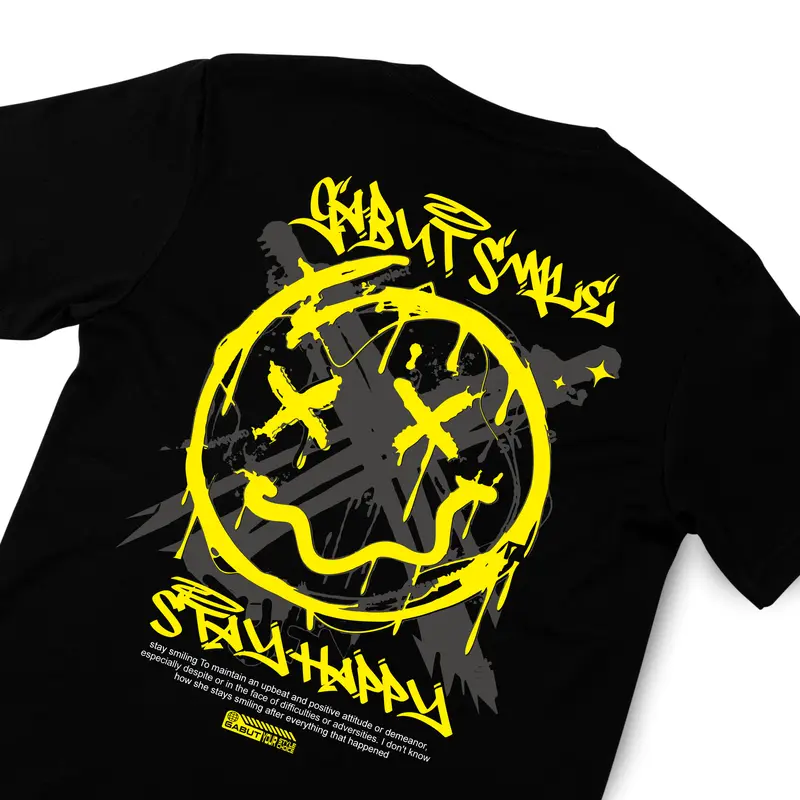 Baju Kaos Distro Remaja Dewasa Pria dan Wanita Cotton Combed 24s DTF Gabut Stay - Oblong 4