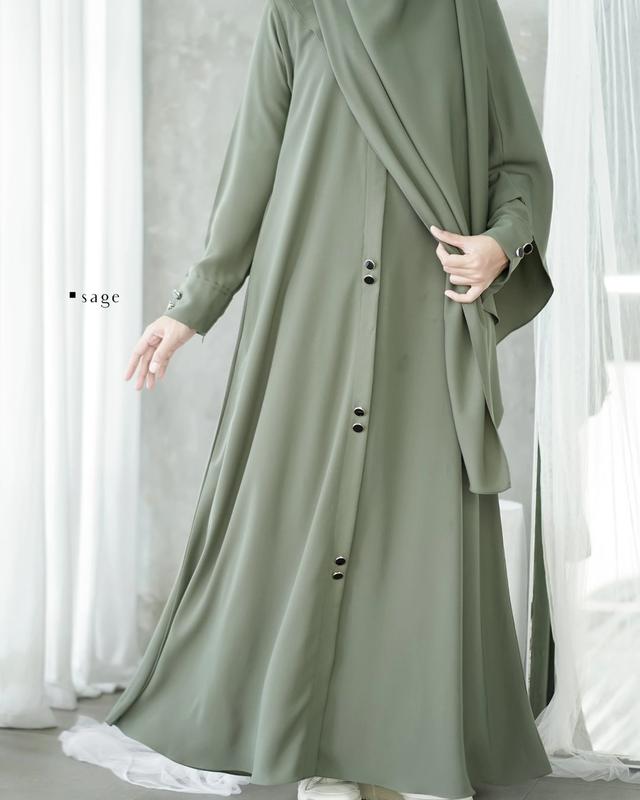 Gamis  Abaya Ayara Terbaru Gamis One Sat Khimar Bahan Crinkle Airflow Cocok Buat Umroh Haji Lebaran Muslim Wanita Syari Kondangan Dress Remaja Dewasa Nyaman 6