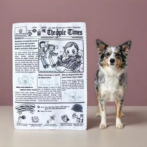 ペットのストレス軽減用噛むおもちゃ、耐久性の高い楽しく使える新聞デザイン、音が出る紙素材、猫・犬のエンターテインメントに最適、理想的なペット用おもちゃ