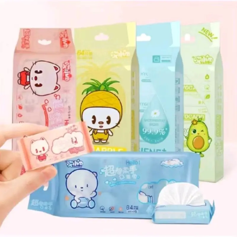 Ecer Tisu Basah Mini Travel Daily Motif Lucu Tissue Karakter Wipes baby No Perfume Bayi 0
